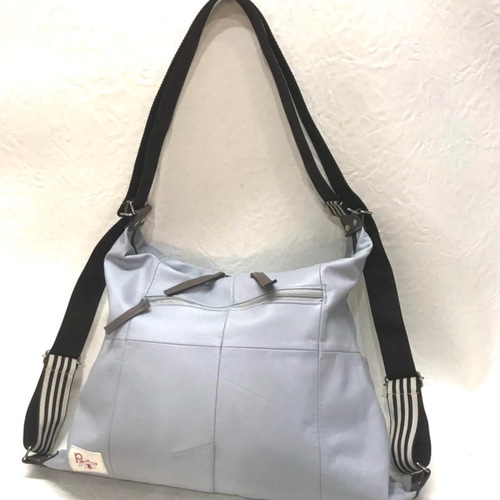 ショルダー&リュック2wayバッグ （レザーコートリメイク）リュック