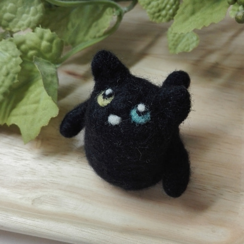 ⑥黒猫ちゃん 指人形☆シャチハタカバー 羊毛フェルト nee-gee 通販