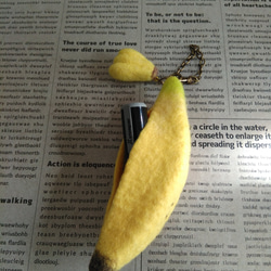 【受注製作】シャチハタ＆リップケース　バナナ　※合皮紐※ 10枚目の画像