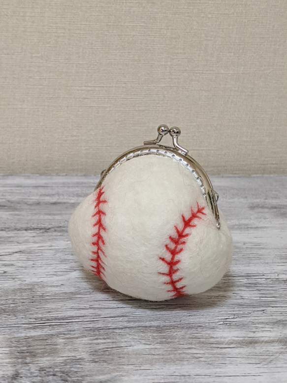 【受注製作】野球⚾ボール　がま口　大きいサイズ 4枚目の画像