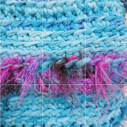 波間の人魚　バッグ　手編み《ズパゲッティ糸》《かごバッグ》 2枚目の画像