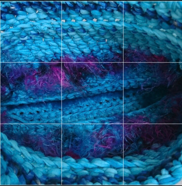 波間の人魚　バッグ　手編み《ズパゲッティ糸》《かごバッグ》 6枚目の画像
