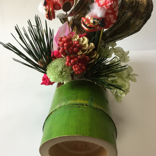 竹のお正月アレンジ プリザーブドフラワー crystalflora 通販 10926922