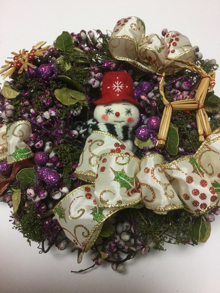 ブルーベリーのクリスマスリース        Ω