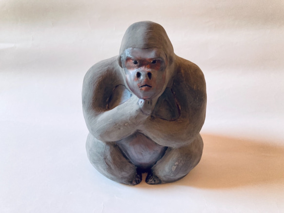 考えるゴリラ その他置物 Lilyceramic®️ 通販 12292209｜Creema