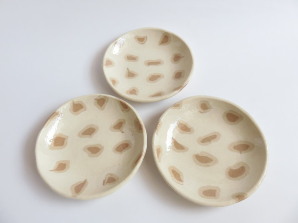 練りこみ陶器　ヒョウ柄皿　バラ売り 3枚目の画像