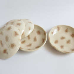 練りこみ陶器　ヒョウ柄皿　バラ売り 5枚目の画像