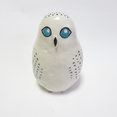 トルコ手描き陶器 動物の置き物（フクロウ） トルコ手描き陶器 動物の