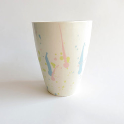 パステルドロップカップ　手描きアブストラクト　フリーカップ 2枚目の画像