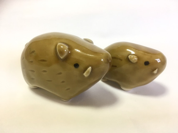 【返品不可】 黄瀬戸釉 イノシシ親子 その他置物 6692415 通販 Lilyceramic®️ その他
