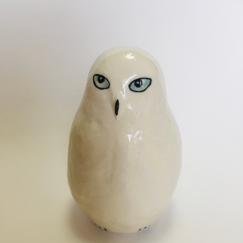 蒼い目の白フクロウ その他置物 Lilyceramic®️ 通販 8889947