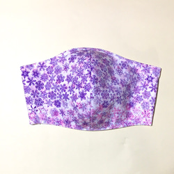 マスク　雪の結晶ミニ　ピンク&パープル　立体マスク 1枚目の画像