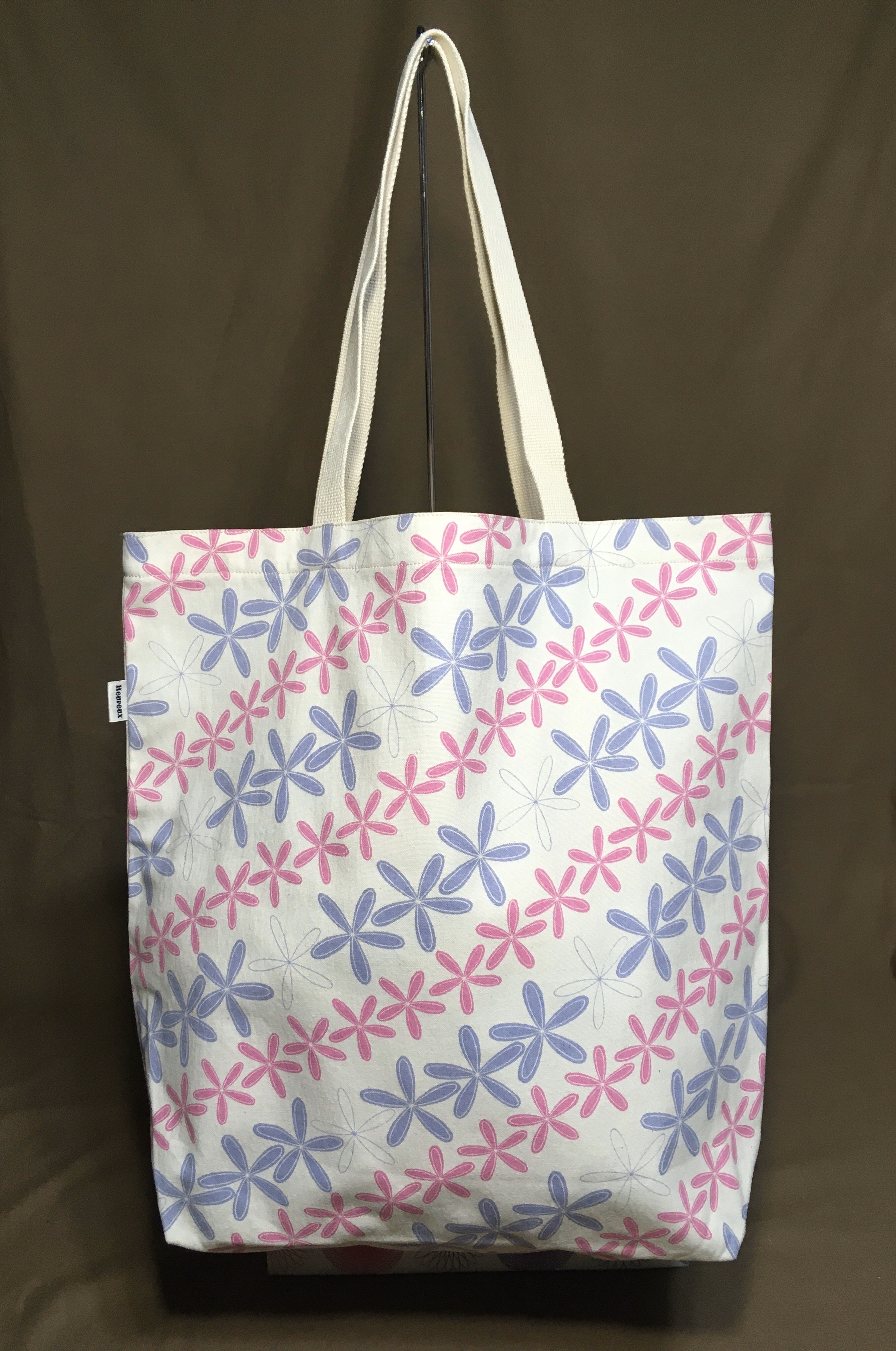 トートバッグ　Lサイズ  ペータル　ピンク&ブルー