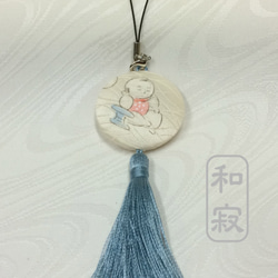 ふわりと揺れるふさが可愛い、着物とふさのストラップ　空S04 3枚目の画像