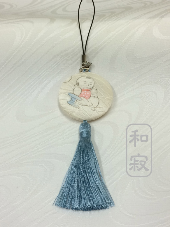 ふわりと揺れるふさが可愛い、着物とふさのストラップ　空S04 3枚目の画像