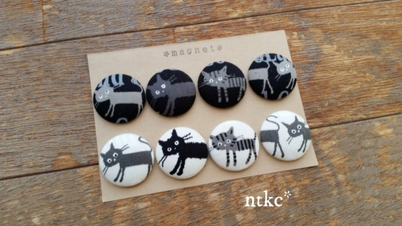 鈴付キーホルダー ＊black&gray cat＊ 鍵  自転車 車 スマートキー 黒猫 グレー猫 ネコ ねこ シンプル 9枚目の画像