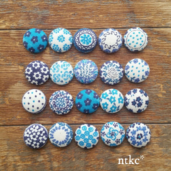 マグネット 5個セット(18㎜)【cobalt blue】 ＊polish pottery＊ 磁石 インテリア 東欧 花 3枚目の画像