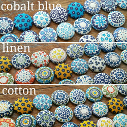 プッシュピン 10個セット【cotton blue】＊polish pottery＊ 押しピン 画鋲 北欧 東欧 花柄 5枚目の画像