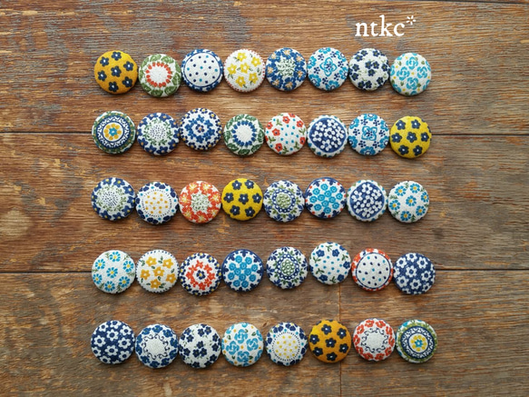 マグネット 8個セット(22㎜)【linen】＊polish pottery＊磁石 インテリア 冷蔵庫 メモ 花柄 東欧 4枚目の画像