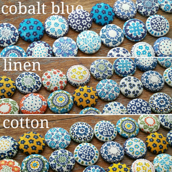 マグネット 8個セット(22㎜)【linen】＊polish pottery＊磁石 インテリア 冷蔵庫 メモ 花柄 東欧 6枚目の画像