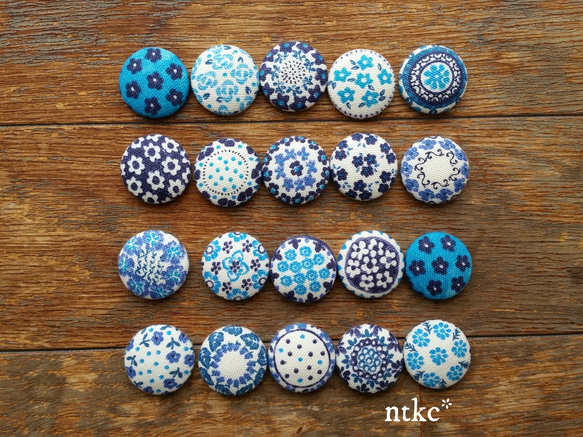 マグネット 10個セット(22㎜)【cobalt blue】＊polish pottery＊ 磁石 インテリア 花柄 4枚目の画像