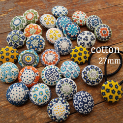 ★選べる*polish pottery*【cotton*27㎜】ヘアゴム2本セット 1枚目の画像