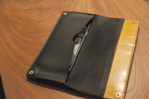 黒猫のiphone6ケース×長財布 4枚目の画像