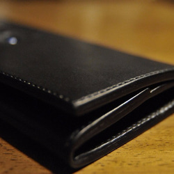 黒猫の長財布　（内装：ダークグレー）　猫目選べます♪ 5枚目の画像