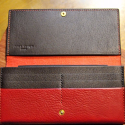 赤猫の長財布（内装：黒）　約232g　猫目選べます♪　 4枚目の画像