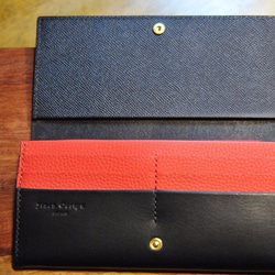 黒猫の長財布　（内装：明るい赤/黒）　約310ｇ　猫目選べます♪ 4枚目の画像