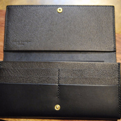 黒猫の長財布 （内装：炭黒）約230ｇ  猫目選べます♪ 4枚目の画像