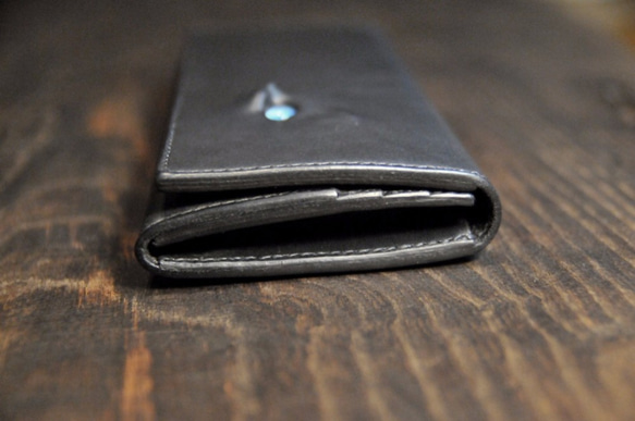 黒猫の長財布 （内装：黒）約268ｇ  猫目選べます♪ 3枚目の画像