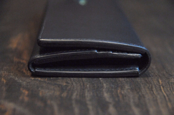 黒猫の長財布 （内装：黒）約279ｇ  猫目選べます♪ 6枚目の画像