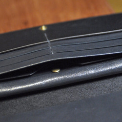 黒猫の長財布 （内装：ダークグレー）約221ｇ  猫目選べます♪ 3枚目の画像