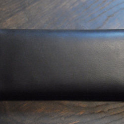 黒猫の長財布 （表革：TEMPESTI社、内装：ダークグレー／ブラック）約249ｇ  猫目選べます♪ 6枚目の画像