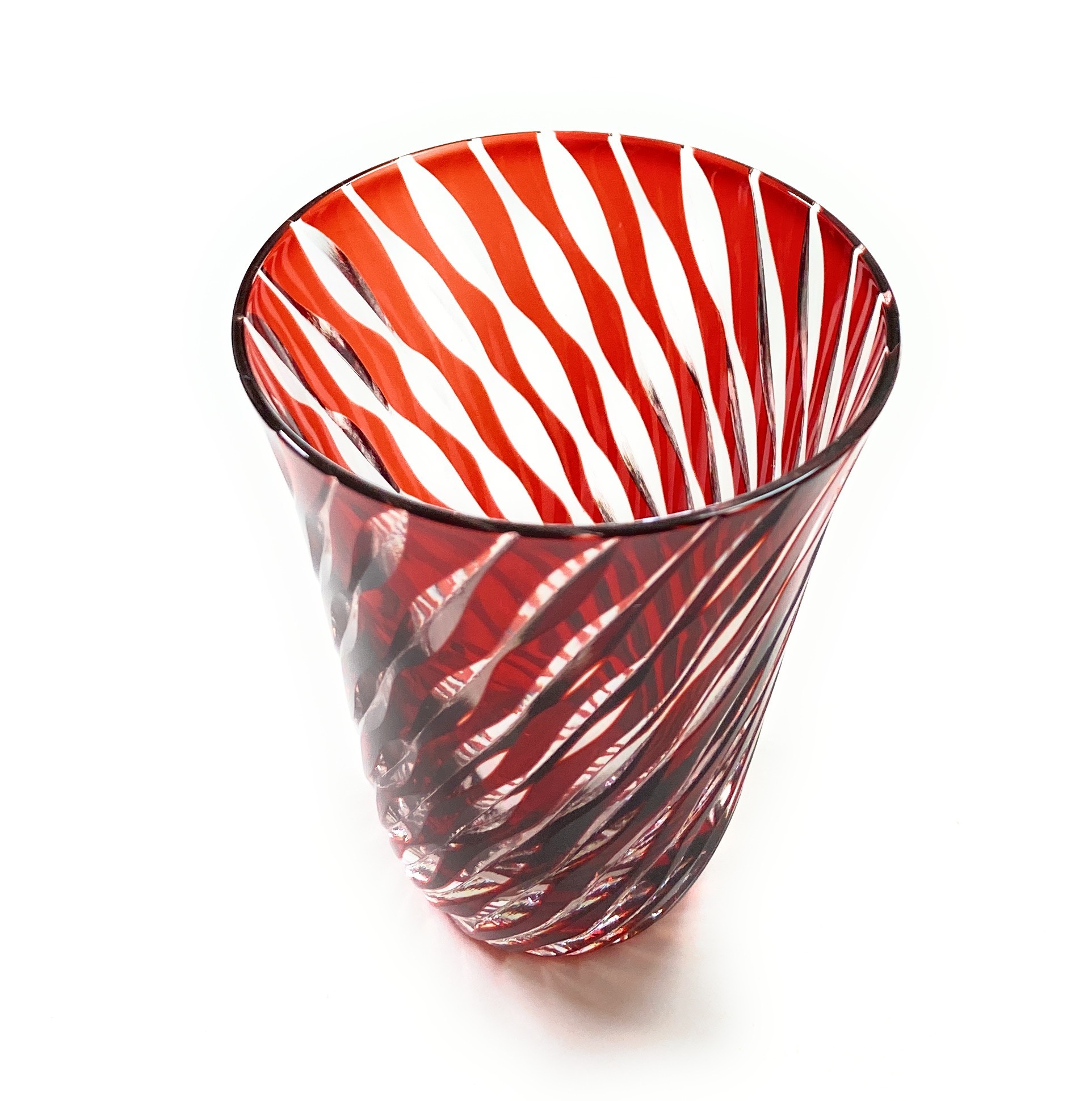 東京切子ぐい吞み　さざ波（手磨き）