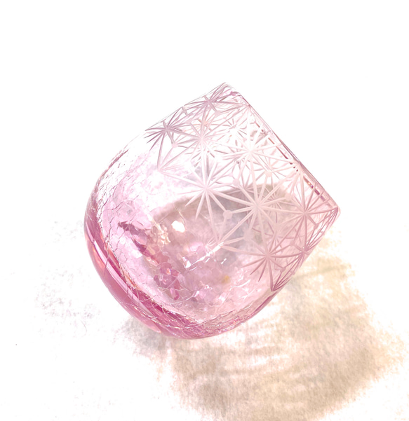 琉球ガラス　たる　千代紙　ピンク 3枚目の画像