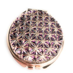 東京Kiriko緊湊型鏡子“珠寶”麻葉/紫羅蘭色玫瑰金 第2張的照片