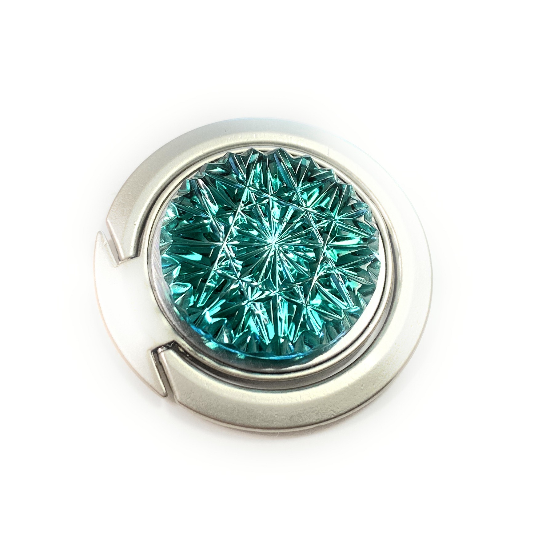 東京切子スマホリング　ひまわり　ダークグリーン