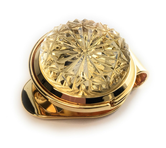 東京切子ゴルフマーカー　菊　クリアー・ゴールド 1枚目の画像