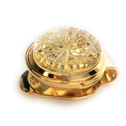 東京切子ゴルフマーカー　菊　クリアー・ゴールド 2枚目の画像