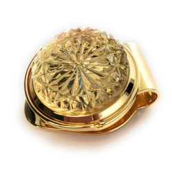 東京切子ゴルフマーカー　菊　クリアー・ゴールド 3枚目の画像