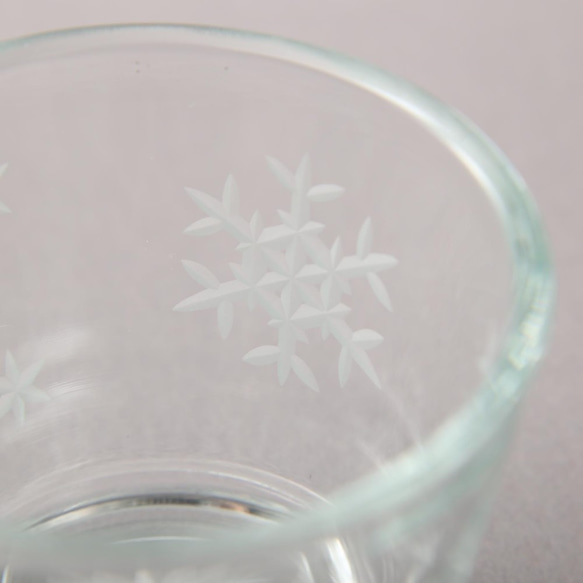 東京切子（花切子）マルチグラスmini  Snow 3枚目の画像