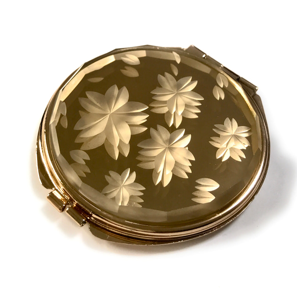 東京切子 (Hana Kiriko) Compact Mirror Sakura 玫瑰金 第2張的照片