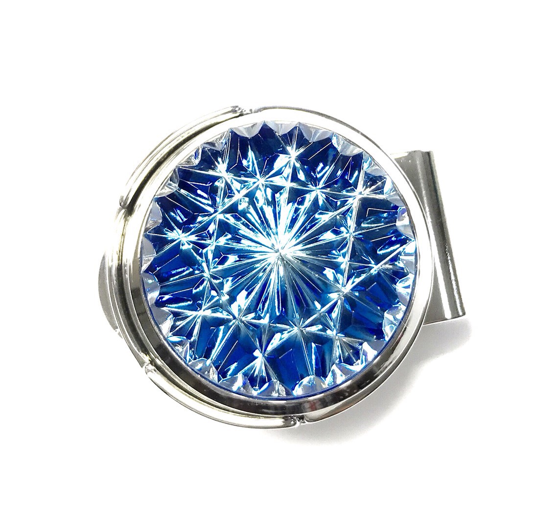 東京切子ゴルフマーカー　ひまわり　青