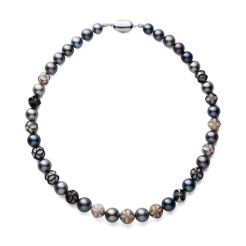 KILIKO　JEWELRY（東京切子）　黒蝶パール・チョーカー　マルチカラー