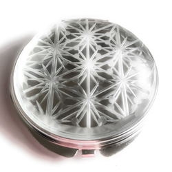 東京切子 (Hana Kiriko) Compact Mirror Chiyogami Futuristic Silver 第2張的照片