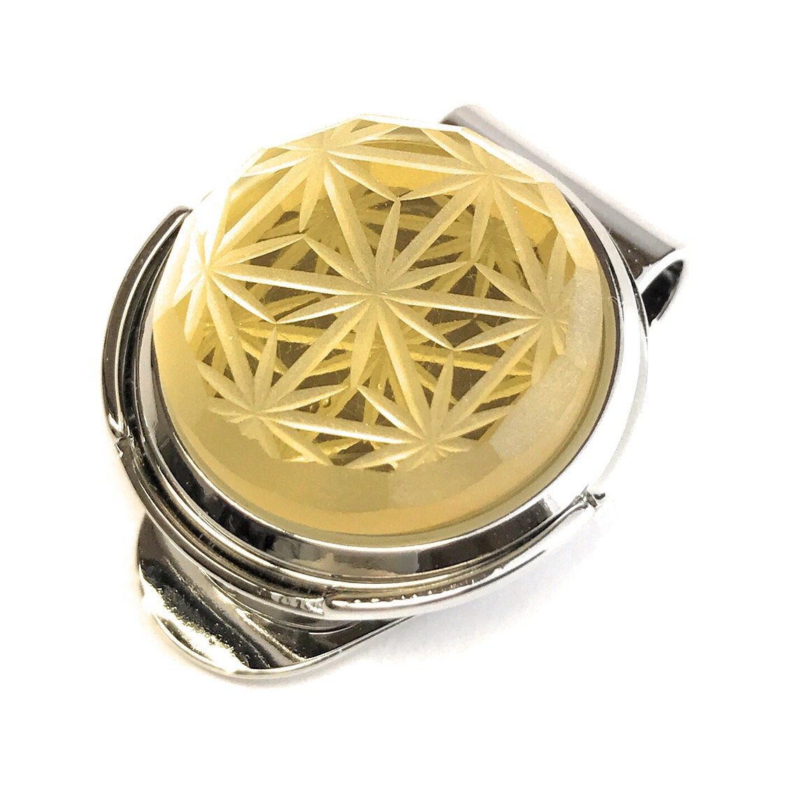 東京切子ゴルフマーカー Reflection　千代紙　イエロー