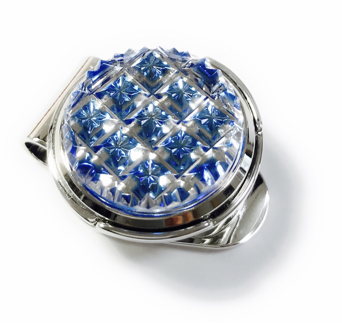 東京切子ゴルフマーカー 輝市松　～かがやきいちまつ～　/ ブルー