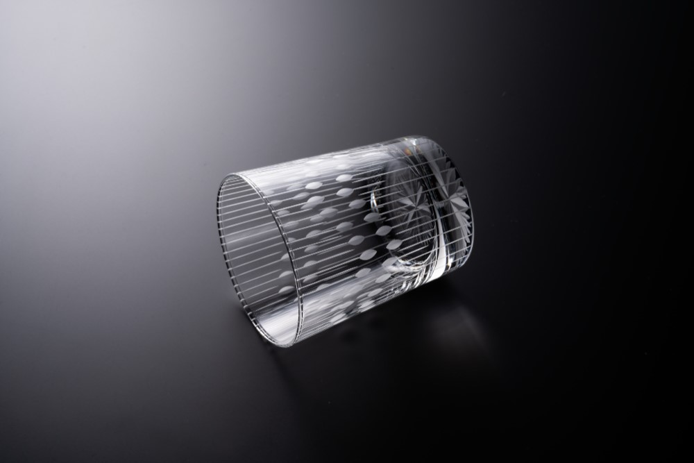 東京切子ロックグラス　花火